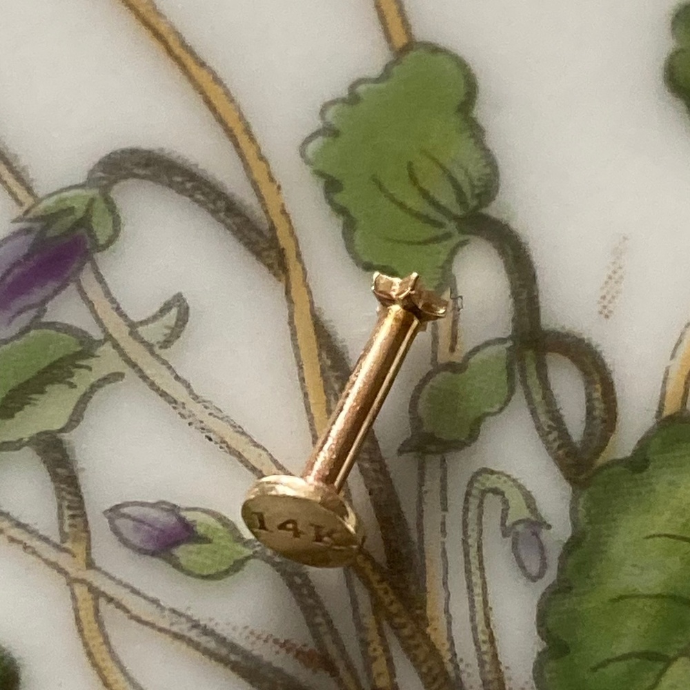 14 Karat Solid Yellow Gold Internally Threaded La… - image 5